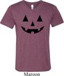 Mens Halloween Shirt Black Jack O Lantern Tri Blend V-neck Tee T-Shirt