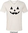 Mens Halloween Shirt Black Jack O Lantern Tri Blend V-neck Tee T-Shirt