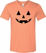 Mens Halloween Shirt Black Jack O Lantern Tri Blend V-neck Tee T-Shirt