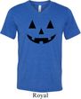 Mens Halloween Shirt Black Jack O Lantern Tri Blend V-neck Tee T-Shirt