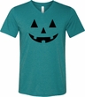 Mens Halloween Shirt Black Jack O Lantern Tri Blend V-neck Tee T-Shirt