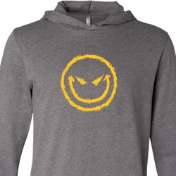 Mens Halloween Shirt Evil Smiley Face Lightweight Hoodie Tee
