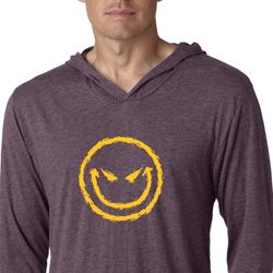 Mens Halloween Shirt Evil Smiley Face Lightweight Hoodie Tee T-Shirt