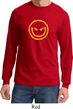 Mens Halloween Shirt Evil Smiley Face Long Sleeve Tee T-Shirt