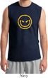 Mens Halloween Shirt Evil Smiley Face Muscle Tee T-Shirt
