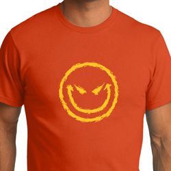Mens Halloween Shirt Evil Smiley Face Organic Tee T-Shirt