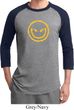 Mens Halloween Shirt Evil Smiley Face Raglan Tee T-Shirt