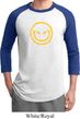 Mens Halloween Shirt Evil Smiley Face Raglan Tee T-Shirt