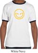 Mens Halloween Shirt Evil Smiley Face Ringer Tee T-Shirt