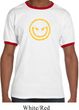 Mens Halloween Shirt Evil Smiley Face Ringer Tee T-Shirt