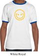 Mens Halloween Shirt Evil Smiley Face Ringer Tee T-Shirt