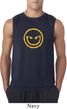 Mens Halloween Shirt Evil Smiley Face Sleeveless Tee T-Shirt