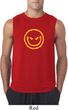 Mens Halloween Shirt Evil Smiley Face Sleeveless Tee T-Shirt