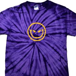 Mens Halloween Shirt Evil Smiley Face Spider Tie Dye Tee T-shirt