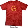 Mens Halloween Shirt Evil Smiley Face Spider Tie Dye Tee T-shirt