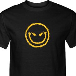 Mens Halloween Shirt Evil Smiley Face Tall Tee T-Shirt