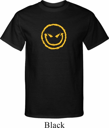 Mens Halloween Shirt Evil Smiley Face Tall Tee T-Shirt