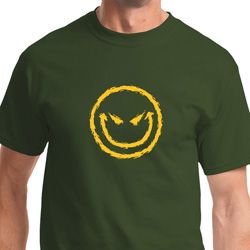 Mens Halloween Shirt Evil Smiley Face Tee T-Shirt
