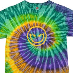 Mens Halloween Shirt Evil Smiley Face Tie Dye Tee T-shirt