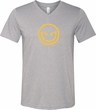 Mens Halloween Shirt Evil Smiley Face Tri Blend V-neck Tee T-Shirt