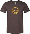 Mens Halloween Shirt Evil Smiley Face Tri Blend V-neck Tee T-Shirt