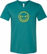 Mens Halloween Shirt Evil Smiley Face Tri Blend V-neck Tee T-Shirt