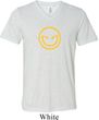 Mens Halloween Shirt Evil Smiley Face Tri Blend V-neck Tee T-Shirt