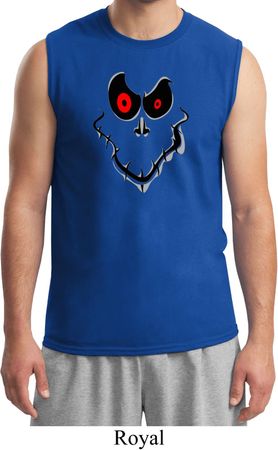 Mens Halloween Shirt Ghost Face Muscle Tee T-Shirt