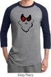 Mens Halloween Shirt Ghost Face Raglan Tee T-Shirt