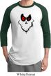 Mens Halloween Shirt Ghost Face Raglan Tee T-Shirt