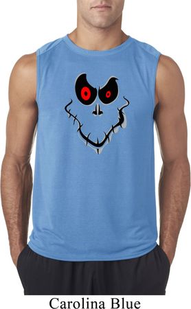 Mens Halloween Shirt Ghost Face Sleeveless Tee T-Shirt