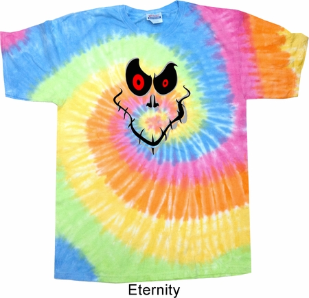 Mens Halloween Shirt Ghost Face Tie Dye Tee T-shirt