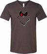 Mens Halloween Shirt Ghost Face Tri Blend V-neck Tee T-Shirt