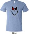 Mens Halloween Shirt Ghost Face Tri Blend V-neck Tee T-Shirt