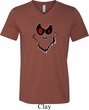 Mens Halloween Shirt Ghost Face Tri Blend V-neck Tee T-Shirt