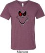 Mens Halloween Shirt Ghost Face Tri Blend V-neck Tee T-Shirt