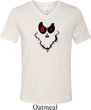 Mens Halloween Shirt Ghost Face Tri Blend V-neck Tee T-Shirt