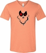 Mens Halloween Shirt Ghost Face Tri Blend V-neck Tee T-Shirt