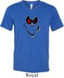 Mens Halloween Shirt Ghost Face Tri Blend V-neck Tee T-Shirt
