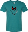 Mens Halloween Shirt Ghost Face Tri Blend V-neck Tee T-Shirt
