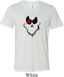 Mens Halloween Shirt Ghost Face Tri Blend V-neck Tee T-Shirt