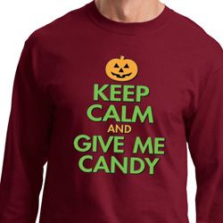 Mens Halloween Shirt Give Me Candy Long Sleeve Tee T-Shirt