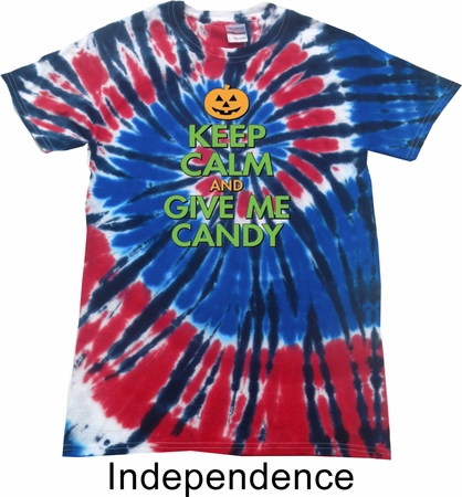 Mens Halloween Shirt Give Me Candy Patriotic Tie Dye Tee T-shirt