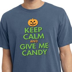 Mens Halloween Shirt Give Me Candy Pigment Dyed Tee T-Shirt