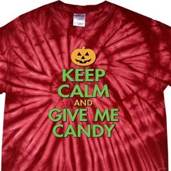 Mens Halloween Shirt Give Me Candy Spider Tie Dye Tee T-shirt