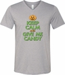 Mens Halloween Shirt Give Me Candy Tri Blend V-neck Tee T-Shirt