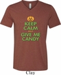 Mens Halloween Shirt Give Me Candy Tri Blend V-neck Tee T-Shirt