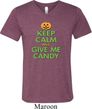 Mens Halloween Shirt Give Me Candy Tri Blend V-neck Tee T-Shirt