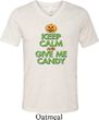 Mens Halloween Shirt Give Me Candy Tri Blend V-neck Tee T-Shirt