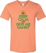 Mens Halloween Shirt Give Me Candy Tri Blend V-neck Tee T-Shirt